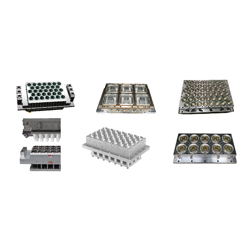 Thermoforming plastic pocula / laminis / vasis / boxes / operculis fingunt