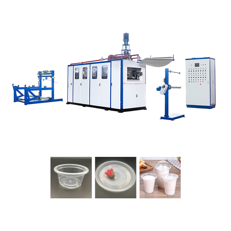 Aeris pressura plastic calicem / Crater / operculo faciens stacking apparatus